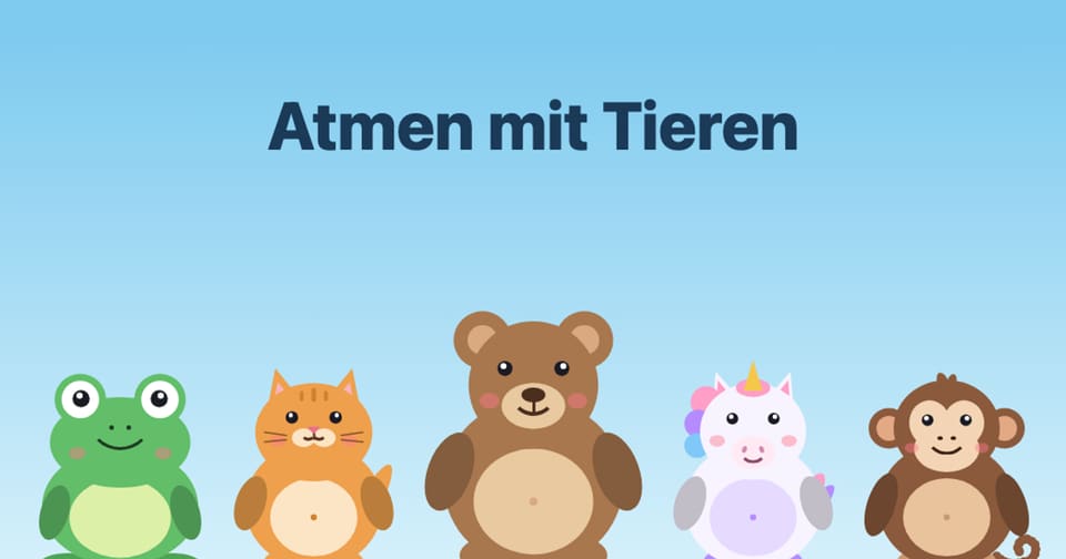 Breathe with Animals cover with five friendly animal characters